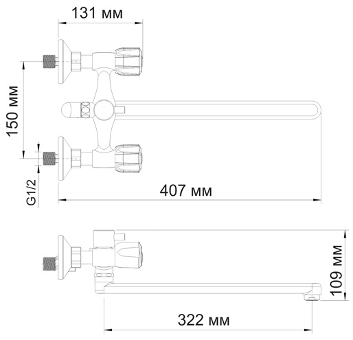 Смеситель WasserKRAFT AMPER 2902L универсальный  Смеситель WasserKRAFT AMPER 2902L универсальный