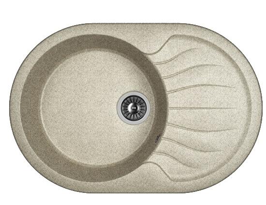 Мойка кухонная из литьевого мрамора Dr. Gans БЕРТА 760 25.040.C0760.408 76*51 см. серый