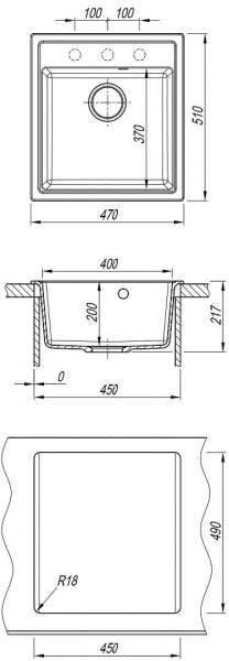Мойка кухонная из литьевого мрамора Dr. Gans НИКА 470 25.070.B0470.405 47*51 см. терра