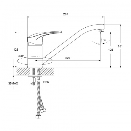 Смеситель IDDIS CARLOW PLUS CRPSB00i05 для кухонной мойки 