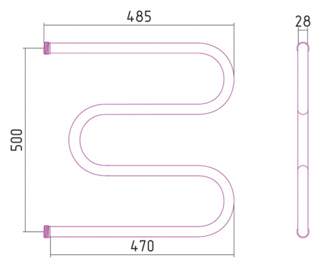Полотенцесушитель водяной Стилье М-образный 00004-5050 500х500 