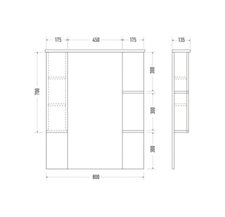 Зеркало Mirsant КАМИЛЛА  80 см. 