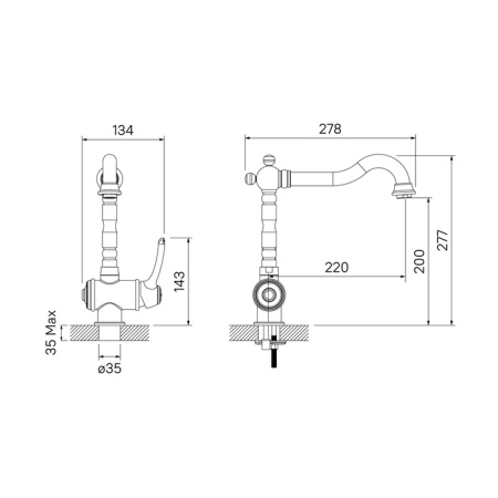 Смеситель IDDIS OLDIE OLDYGL0i05 для кухонной мойки 