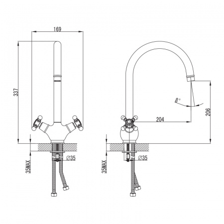 Смеситель IDDIS SAM SAMBRJ0i05 для кухонной мойки 