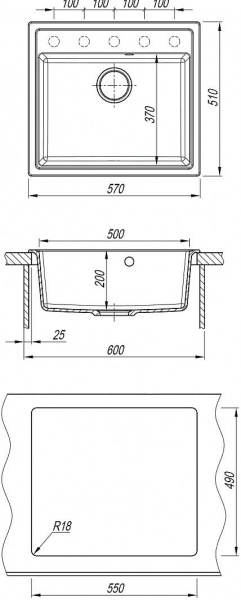 Мойка кухонная из литьевого мрамора Dr. Gans НИКА 570 25.070.D0570.401 57*51 см. белый Мойка кухонная из литьевого мрамора Dr. Gans НИКА 570 25.070.D0570.401 57*51 см. белый