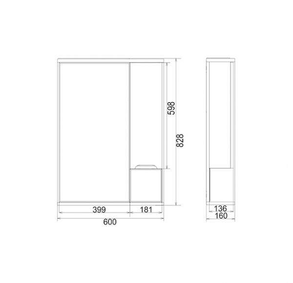 Зеркало Mirsant SOHO  60 см. 