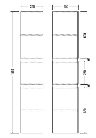Пенал навесной Mirsant NEXT  34 см. 