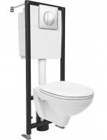 Унитаз навесной Cersanit DELFI S-SET-DEL/Black/TPL/Cg-w в комплекте с инсталляцией  Унитаз навесной Cersanit DELFI S-SET-DEL/Black/TPL/Cg-w в комплекте с инсталляцией