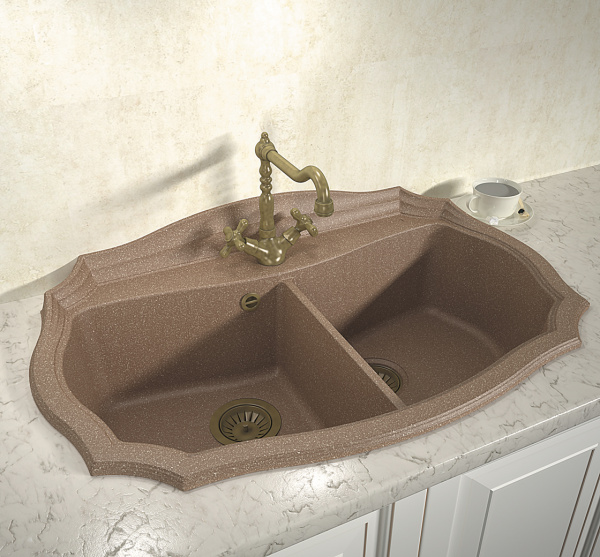 Мойка кухонная керамогранитная Florentina ЭМИЛИЯ 870 20.365.F870.102 87*55 см. черный