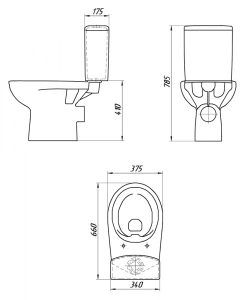 Унитаз-компакт Cersanit NATURE S-KO-NTR011-3/5-COn-DL-w безободковый  Унитаз-компакт Cersanit NATURE S-KO-NTR011-3/5-COn-DL-w безободковый