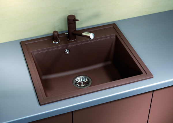 Мойка кухонная керамогранитная Florentina ЛИПСИ 600 20.120.D0600.303 60*51 см. мокко